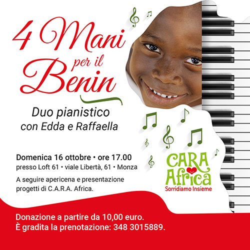 Associazione Cara Africa Odv - Eventi solidali - 4 mani per il Benin